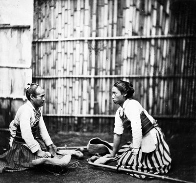 Scherma giapponese, c.1860 da Felice Beato